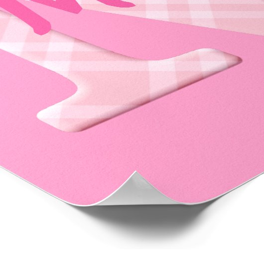 Mädchenname Karierter Buchstabe M Poster (Ecke)