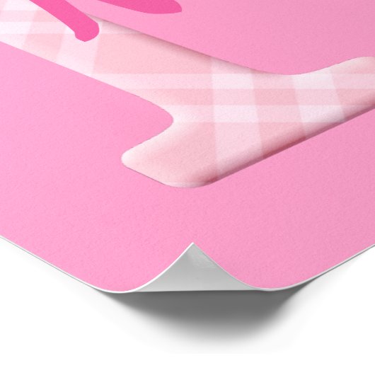 Mädchenname Karierter Buchstabe N Poster (Ecke)