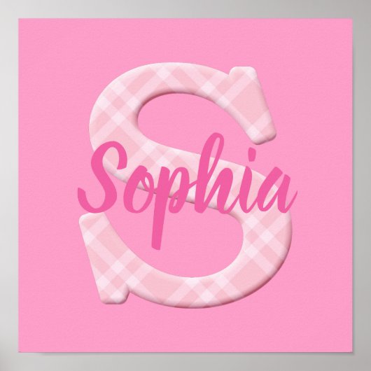 Mädchenname Karierter Buchstabe S Poster (Vorne)