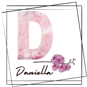 Mädchenname Letter D Pink Watercolor Poster