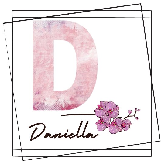 Mädchenname Letter D Pink Watercolor Poster