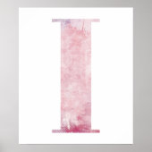 Mädchenname Letter I Boho Pink Wasserfarben-Poster Poster (Vorne)