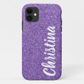 Mädchenname Lila Glitzer Personalisiert Case-Mate iPhone Hülle (Rückseite)