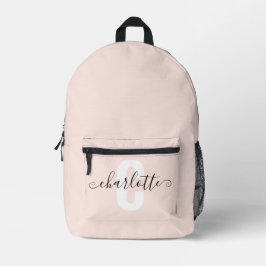 Mädchenname Monogramm Schrift Rosa Bedruckter Rucksack