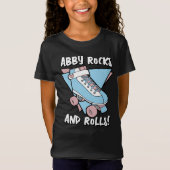 Mädchenname Pastel Blue Pink Roller Skate T-Shirt (Vorderseite)