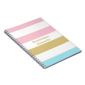 Mädchenname Pastel Stripes-Notebook Notizblock (Rechte Seite)