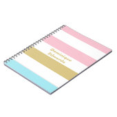 Mädchenname Pastel Stripes-Notebook Notizblock (Linke Seite)