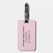 Mädchenname "Pink Watercolor Safari Pattern Kids N Gepäckanhänger (Rückseite vertikal)