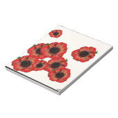 Mädchenname Poppy, rotes Mohnmuster Art by Leah G Notizblock (Rotiert)