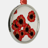 Mädchenname Poppy, rotes Mohnmuster Art by Leah G Silbernes Ornament (Rechts)