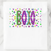 Mädchenname Raya mit Sternen und Herz Whimsical Rechteckiger Aufkleber (Tasche)