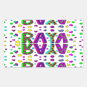 Mädchenname Raya mit Sternen und Herz Whimsical Rechteckiger Aufkleber