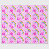 Mädchenname Regenbogen Geburtstag gemusterte Verpa Geschenkpapier (Flach)