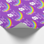 Mädchenname Regenbogen Geburtstag gemusterte Verpa Geschenkpapier (Ecke)