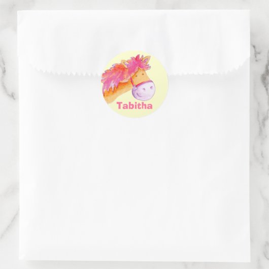 Mädchenname Tabitha Pink Pony Sticker (Tasche)