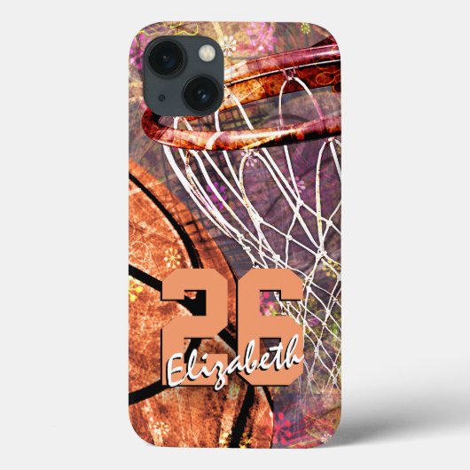 Mädchenname und Jersey-Nummer-Basketball Case-Mate iPhone Hülle (Rückseite)