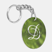 Mädchenname und Monogramm Imitate Pine Green Foil Schlüsselanhänger (Vorderseite links)
