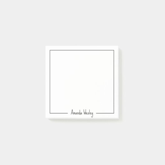 Mädchenname und weiße Monogramm Vollname Post-it Klebezettel (Vorderseite)
