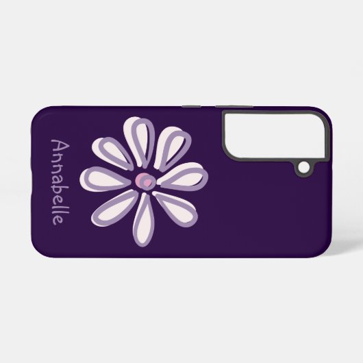 Mädchenname Violet Blush Blume Doodle Samsung Galaxy Hülle (Rückseite (Horizontal))