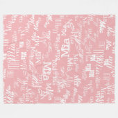 Mädchennamensmuster auf Dusty-Rose Fleecedecke (Vorderseite (Horizontal))