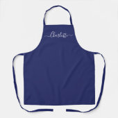 Mädchennavy-blauer Name des Skripts Monogram chic Schürze (Vorderseite)