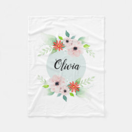 Mädchenniedliche Blumenwatercolor-Blumen und Fleecedecke