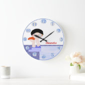 Mädchenpersonalisierte Swim-Wand-Uhr Große Wanduhr (Zuhause)