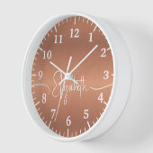 Mädchenpinsel aus Kupfer Metal, weißer Monogramm N Uhr (Winkel)