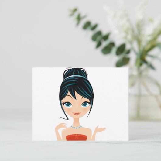 Mädchenportrait Postkarte (Stehend Vorderseite)