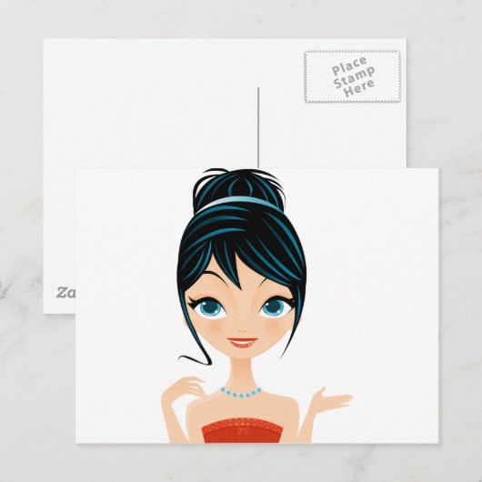 Mädchenportrait Postkarte (Vorne/Hinten)