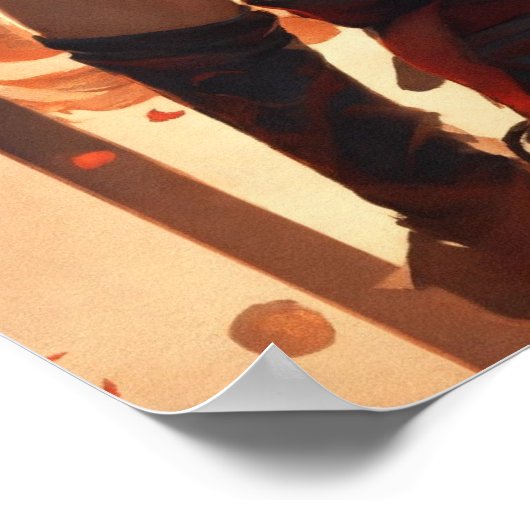 Mädchenposter mit Tattoo Poster (Ecke)