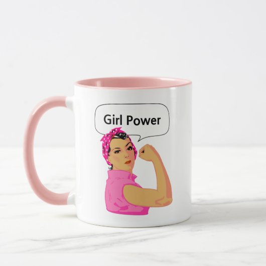 Mädchenpower bearbeitbarer Text Tasse (Links)