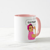 Mädchenpower bearbeitbarer Text Tasse (VorderseiteRechts)