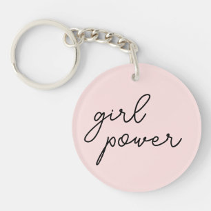 Mädchenpower-Vibes   Rosa Feministische Schlüssela Schlüsselanhänger