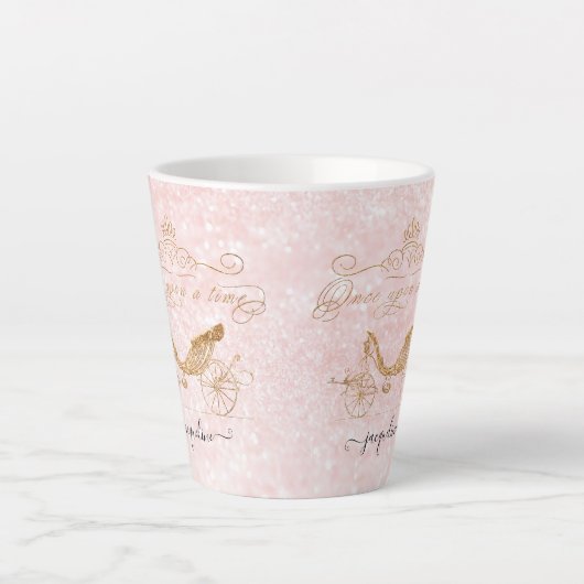 Mädchenprinzessin einmal auf einen Glitzer Milchtasse (Vorderseite)