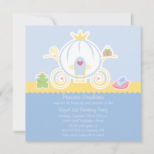 Mädchenprinzessin Geburtstagsfeier Einladung (Vorderseite)