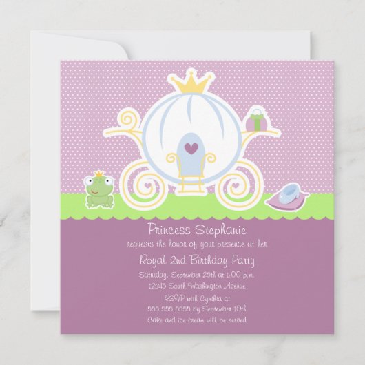 Mädchenprinzessin Geburtstagsfeier Einladung (Vorderseite)