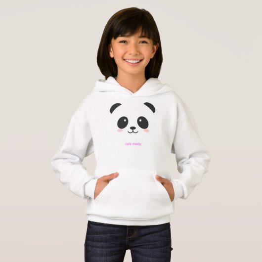 Mädchenpullover 6-8 Jahre Panda Hoodie (Vorne ganz)