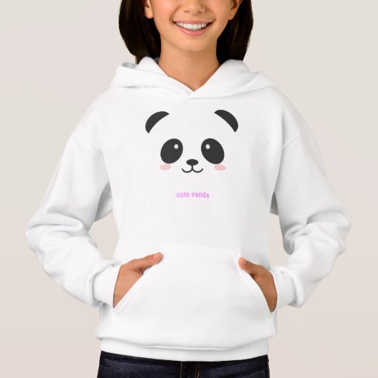 Mädchenpullover 6-8 Jahre Panda Hoodie (Vorderseite)