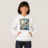 Mädchenpullover-Hoodie Albatross Print Hoodie (Vorne ganz)