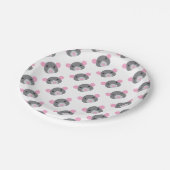 Mädchenratten-Gesichtsgrau Pappteller (Schrägansicht)