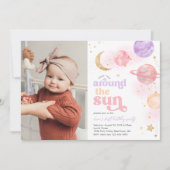 Mädchenraum Einladung zum ersten Geburtstag (Vorderseite)