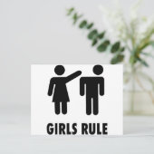 Mädchenregel Postkarte (Stehend Vorderseite)