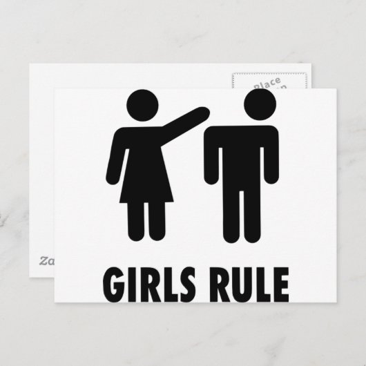 Mädchenregel Postkarte (Vorne/Hinten)