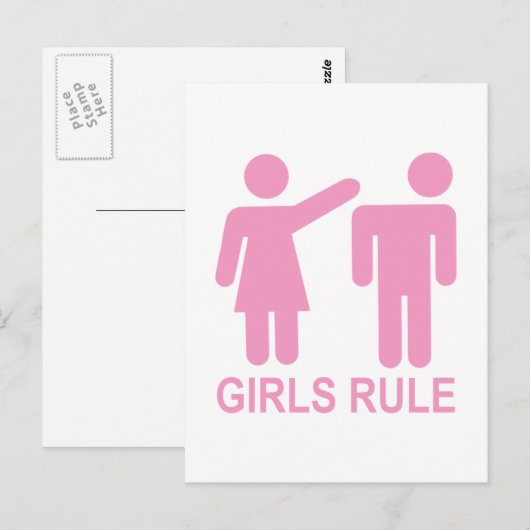 Mädchenregel Postkarte (Vorne/Hinten)