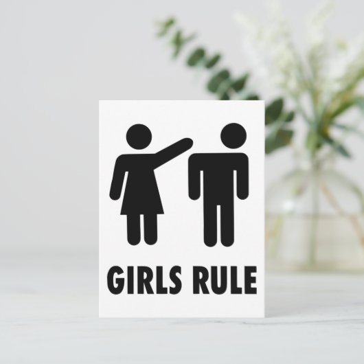 Mädchenregel Postkarte (Stehend Vorderseite)