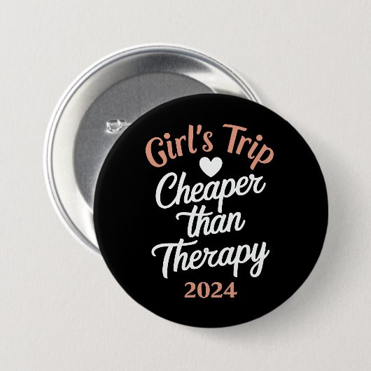 Mädchenreise 2024 billiger als Therapieurlaub Button (Vorne & Hinten)