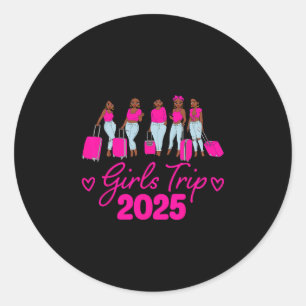 Mädchenreise 2025 Afroamerikanische Frauen Schwarz Runder Aufkleber