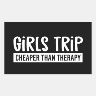 Mädchenreise billiger als Therapie Mädchen Urlaub Rechteckiger Aufkleber