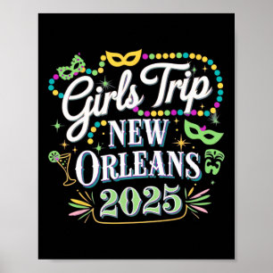 Mädchenreise New Orleans 2025 Mardi Gras  Poster